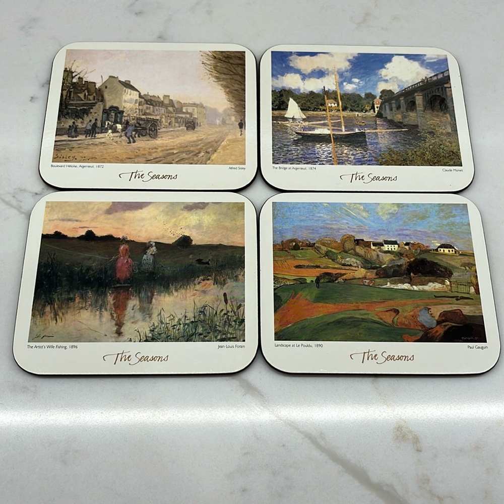 Set of 4 Vintage Jason Coasters Impressionist Masterpieces The Seasons